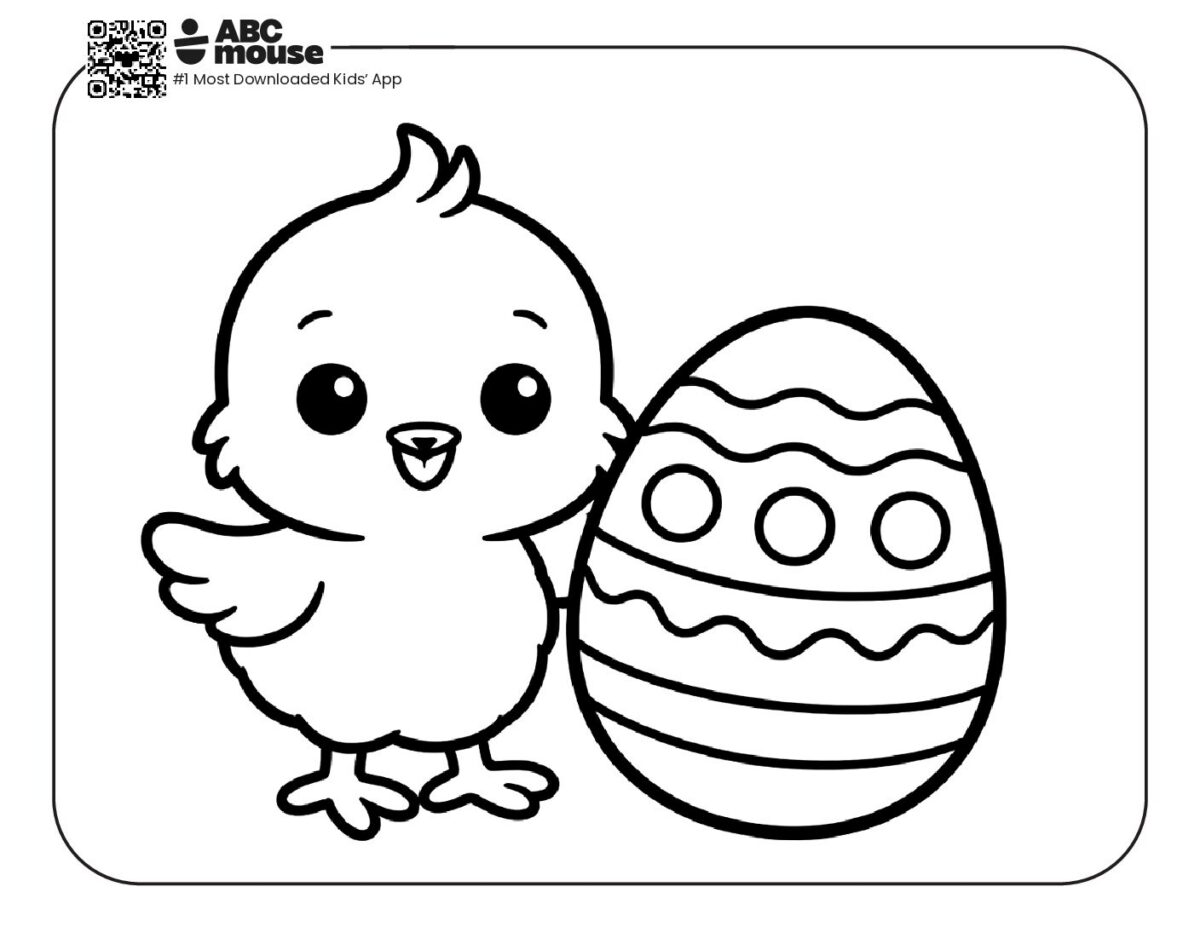Easter Chick and Egg Coloring Page | ABCmouse