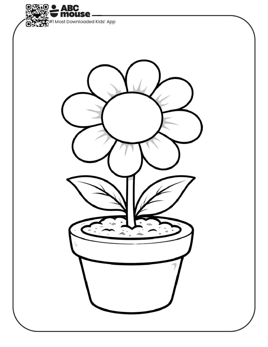 Graceful Flower Drawing for Coloring | ABCmouse