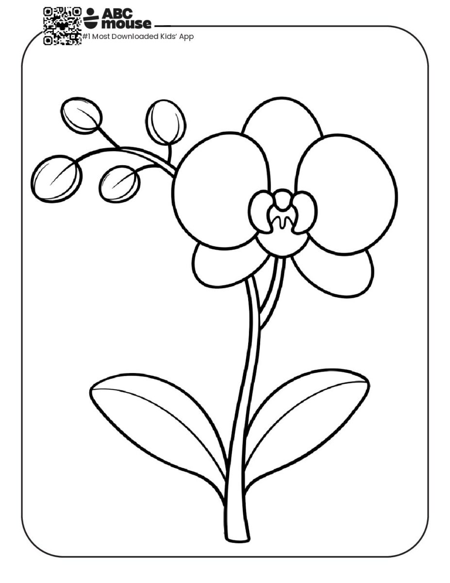 Cheerful Flower Coloring Page with a Simple Design | ABCmouse