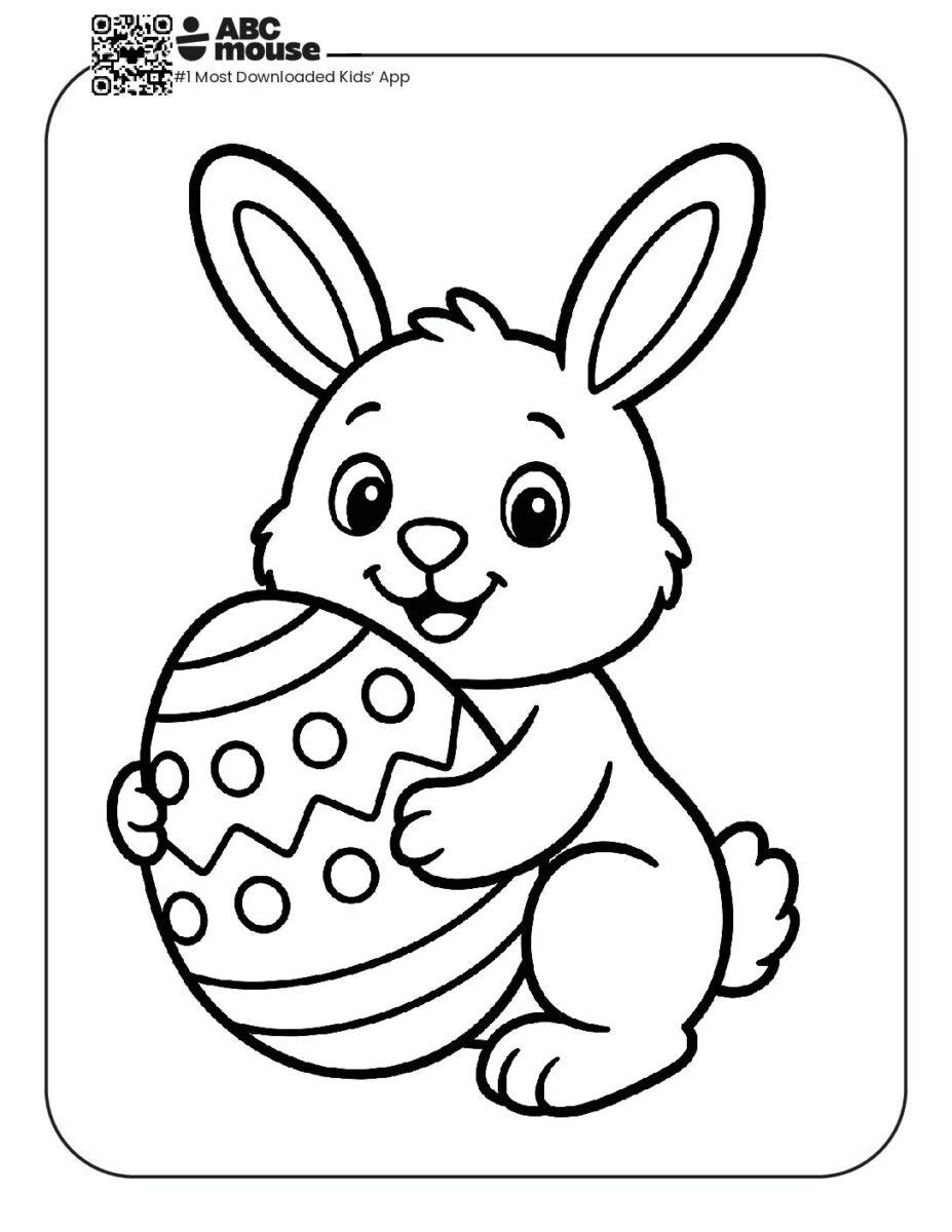 Easter Bunny Coloring Page for Young Kids | ABCmouse