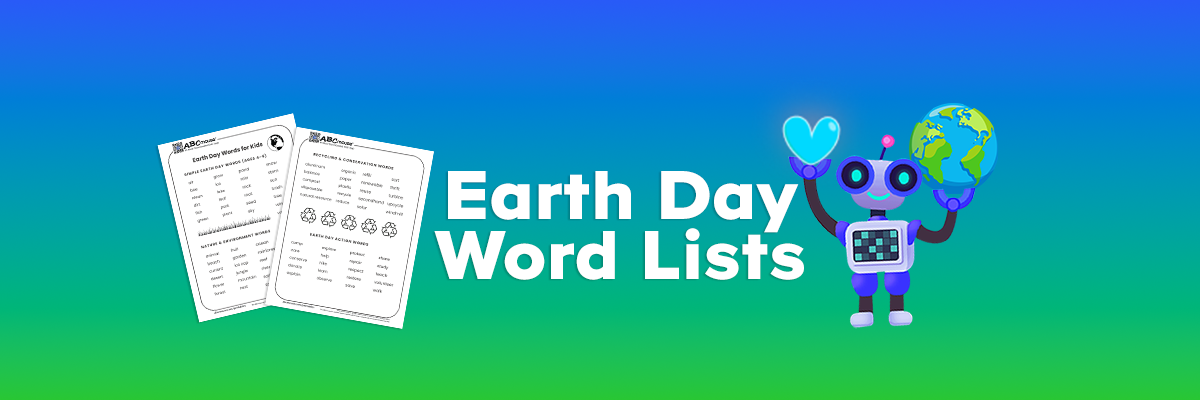 Free printable earth day word lists for kids from ABCmouse.com. 