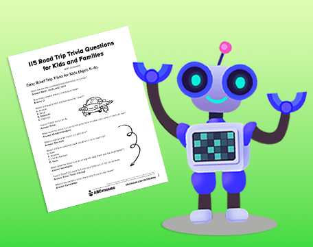 Free printable road trip trivia questions for kids from ABCmouse.com.