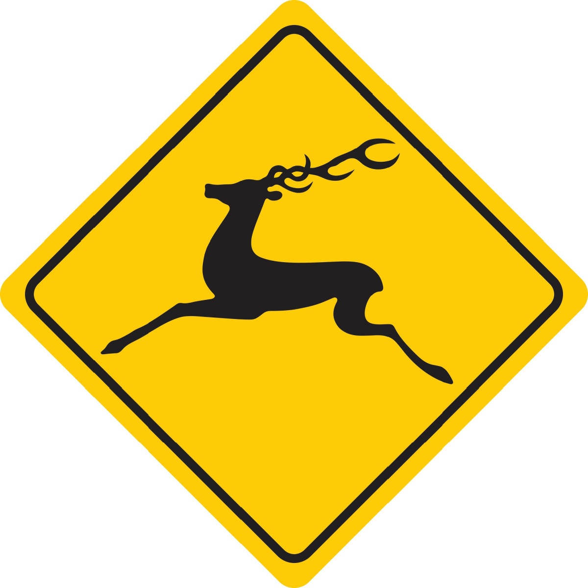 Road sign of a deer