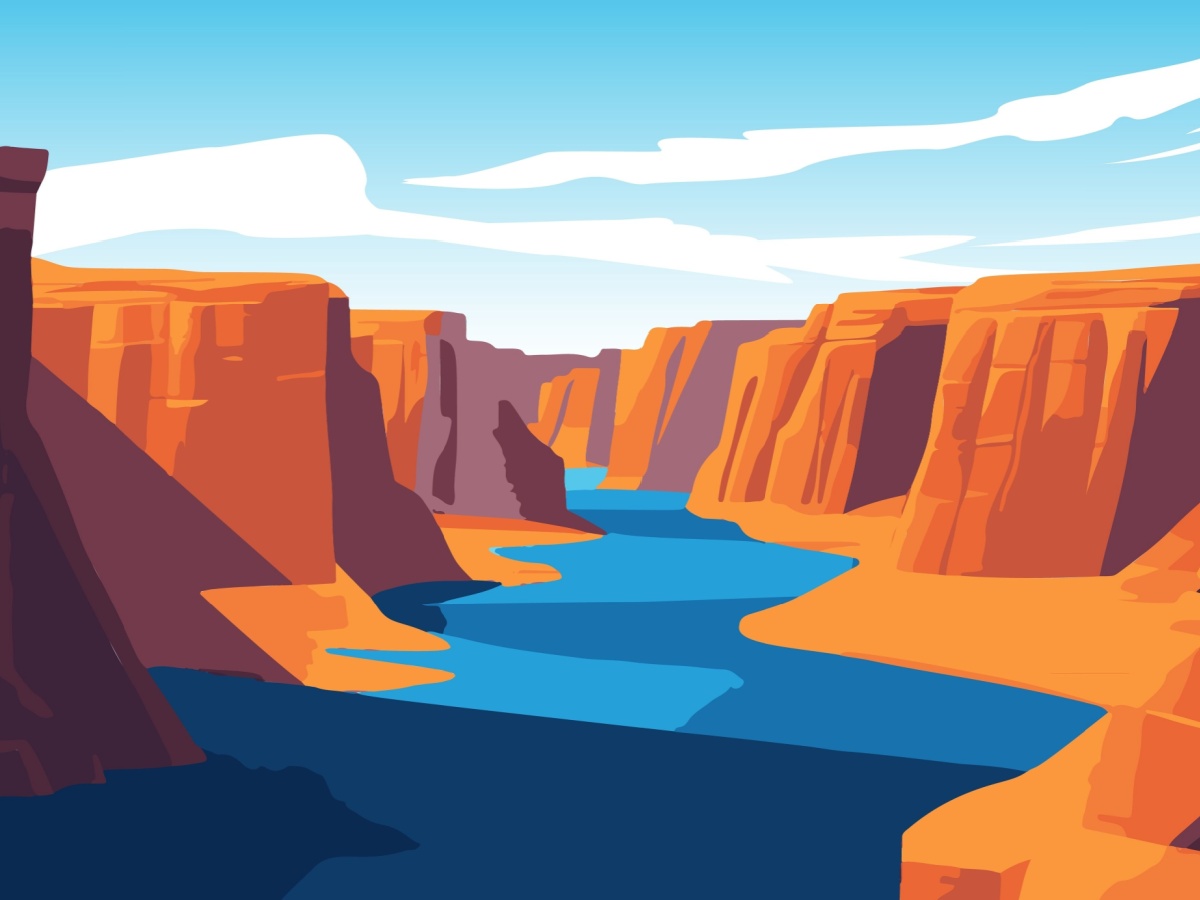 Cartoon image of the grand canyon.