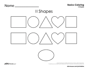 Free printable worksheet for kids from ABCmouse.com – basic 2D shapes practice with circles and squares