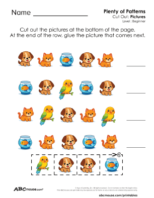 Free printable ABC pattern worksheet for kids from ABCmouse.com.