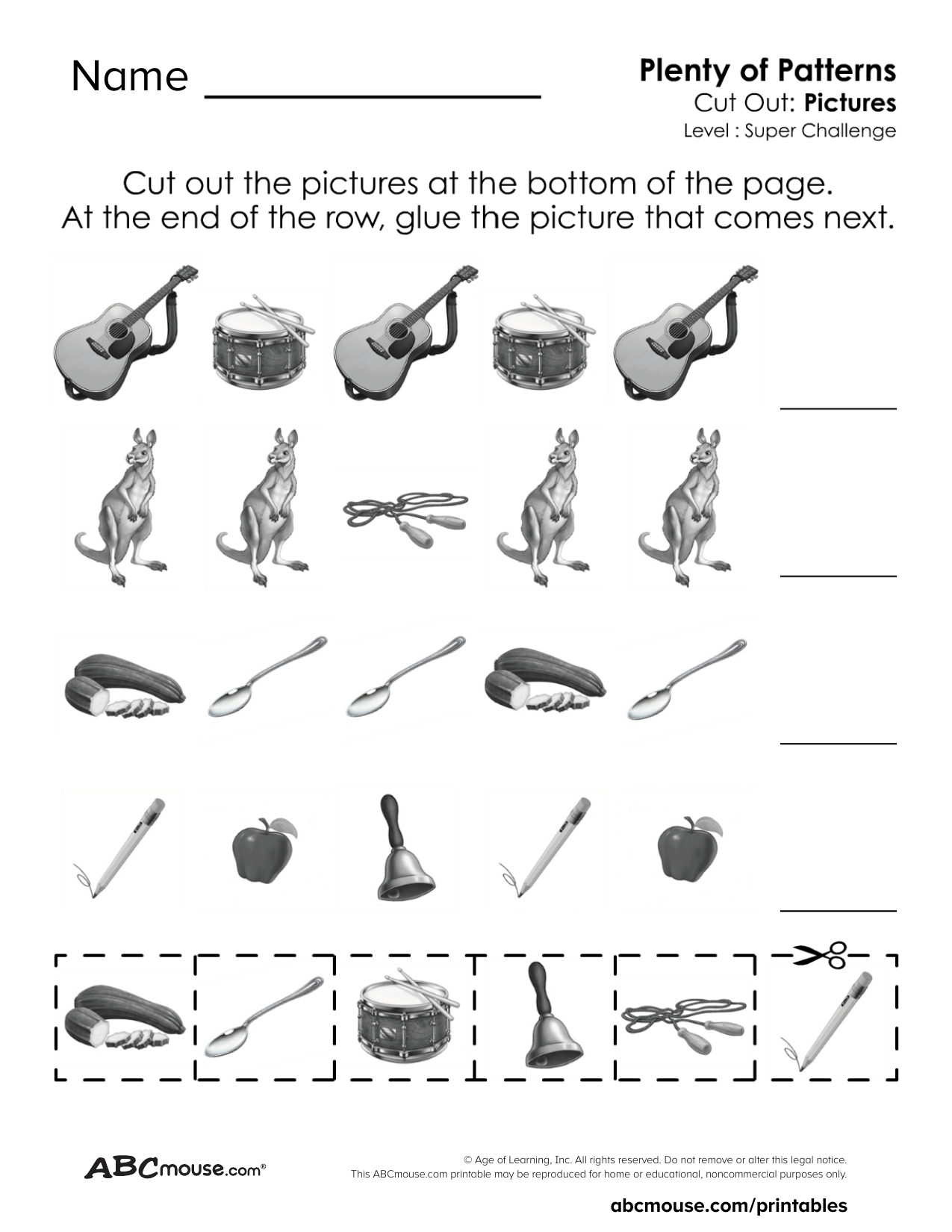 Free printable pattern worksheet for kids from ABCmouse.com.