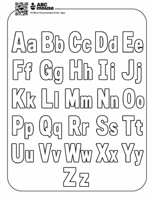 Free printable alphabet A-Z block letter coloring pages for kids from ABCmouse.com.