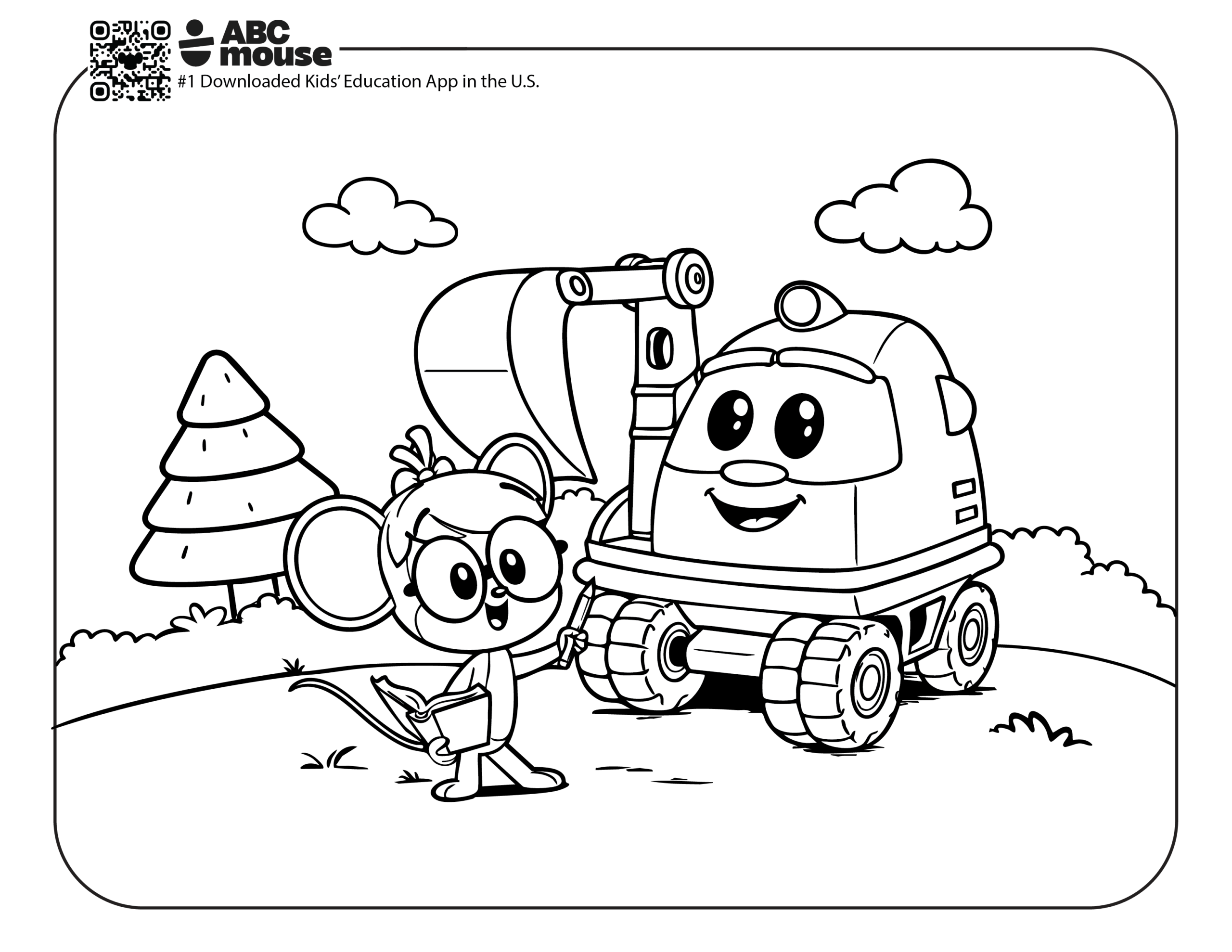 Free printable Leo the Truck coloring page from ABCmouse.com.
