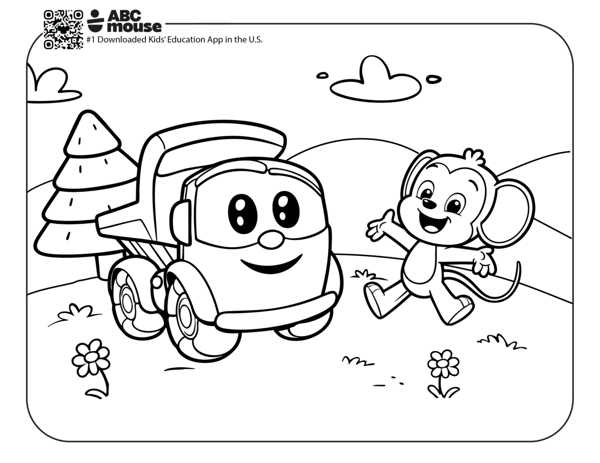 Free printable Leo the Truck coloring page from ABCmouse.com.