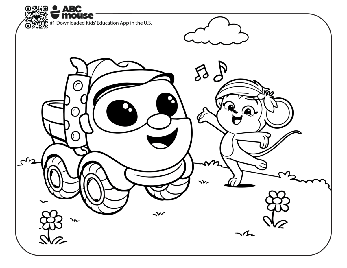 Free printable Leo the Truck coloring page from ABCmouse.com.