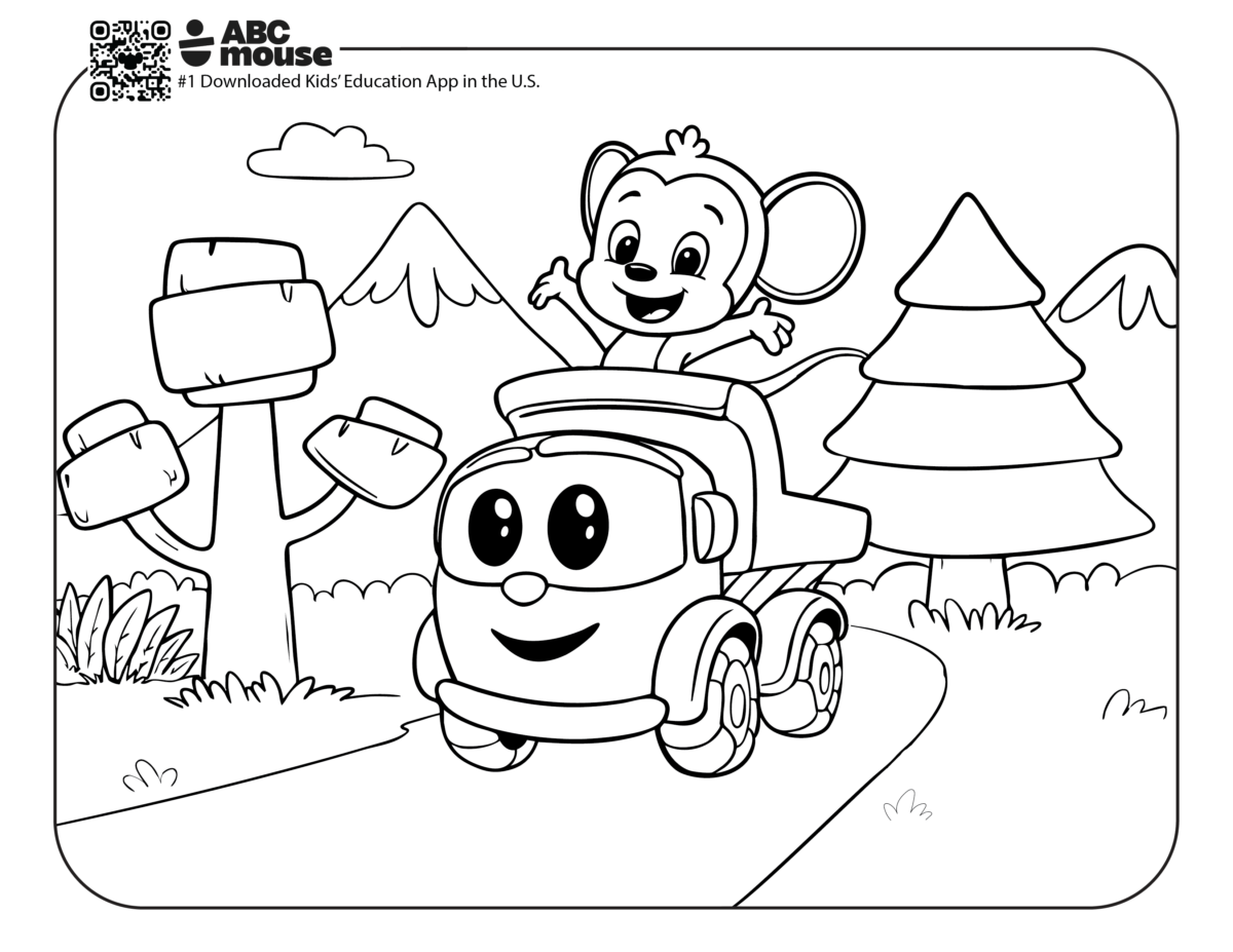 Free printable Leo the Truck coloring page from ABCmouse.com.