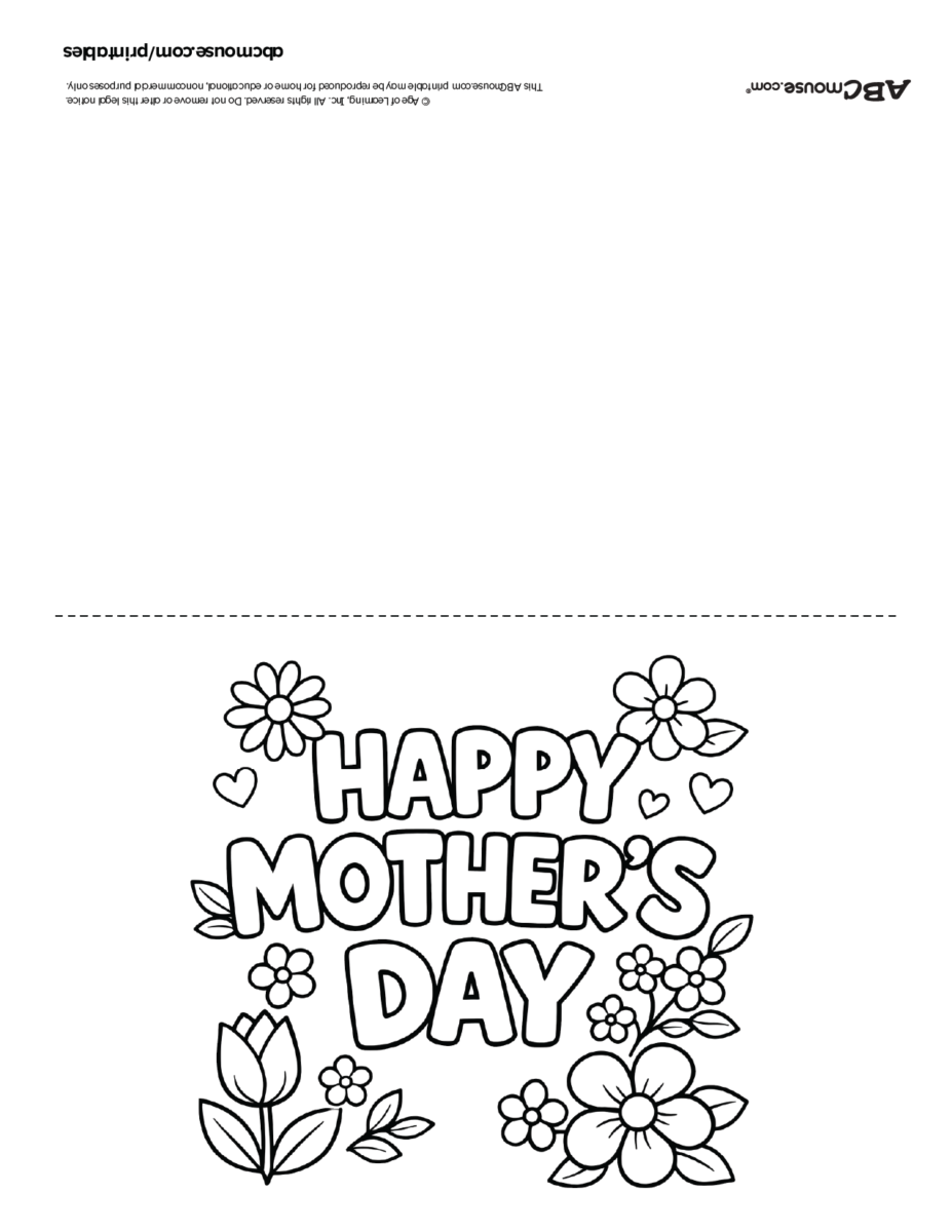 Happy Mother's Day card Free printable Mother's Day Card to color from ABCmouse.com.