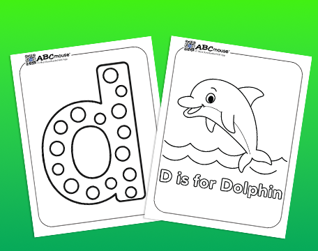 Free printable letter d coloring pages for kids from ABCmouse.com.