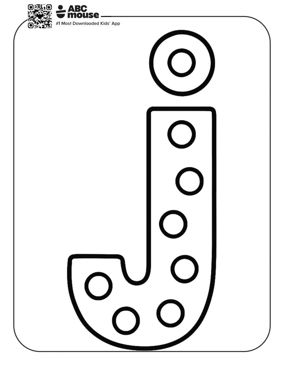 Free printable little letter J with spots coloring pages for kids from ABCmouse.com.