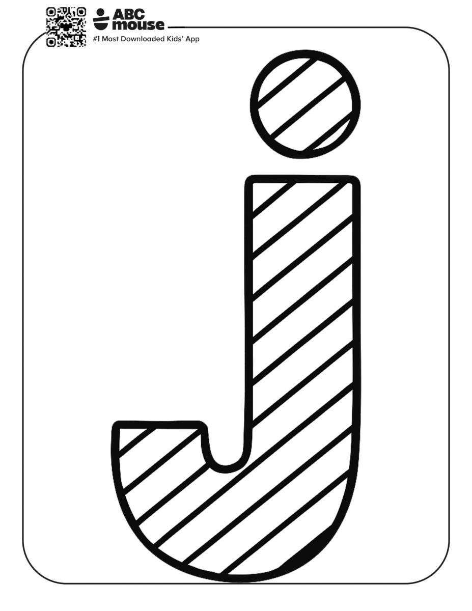 Free printable little letter J with stripes coloring pages for kids from ABCmouse.com.