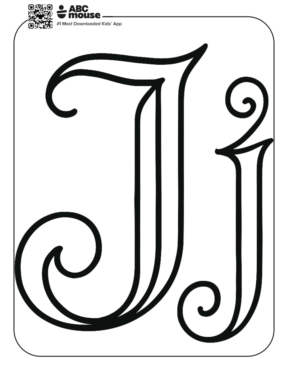 Free printable fancy letter J's coloring pages for kids from ABCmouse.com.