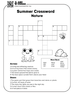 Free printable nature crossword puzzles for kids from ABCmouse.com.