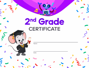 Free printable 2nd Grade certificate for kids from ABCmouse.com.