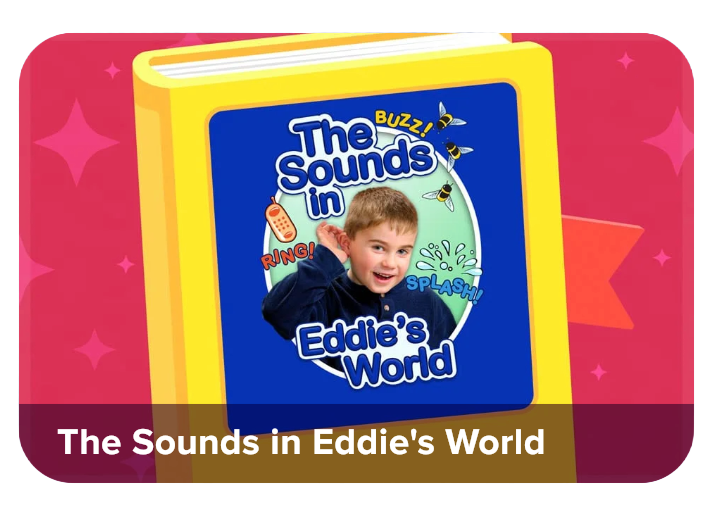 Cover of "The Sounds in Eddie's World" featuring a smiling child and colorful phonics illustrations.