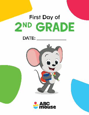 Free printable first day of 2nd grade sign from ABCmouse.com.
