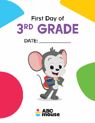 Free printable first day of 3rd grade sign from ABCmouse.com.