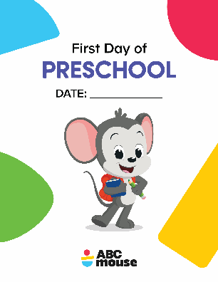Free printable first day of preschool sign from ABCmouse.com.