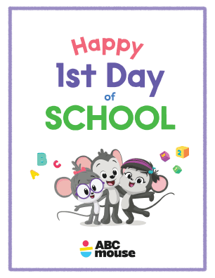Free printable 'Happy 1st Day of School' sign from ABCmouse.com.