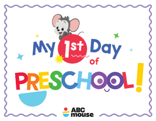 Free printable 'My 1st Day of Preschool' sign from ABCmouse.com.