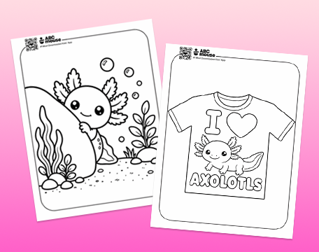 Free printable axolotl coloring pages from ABCmouse.com.