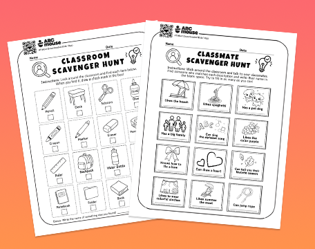 Free printable classroom scavenger hunts for kids from ABCmouse.com.