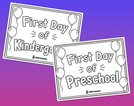 Free printable first day of school signs for kids from ABCmouse.com.