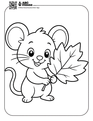 Happy mouse free printable coloring page for preschoolers from ABCmouse.com.