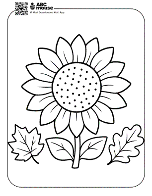 Simple sunflower free printable coloring page for preschoolers from ABCmouse.com.