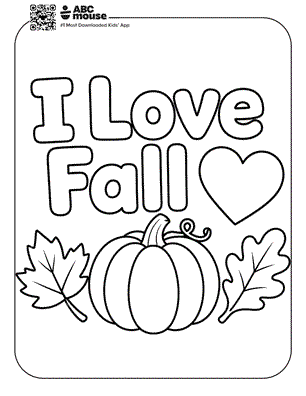 I love fall free printable coloring page for kids from ABCmouse.com.