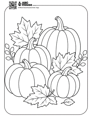 Pumpkins free printable fall themed coloring page for preschoolers from ABCmouse.com.