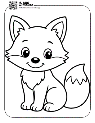 Happy fox free printable coloring page for preschoolers from ABCmouse.com.