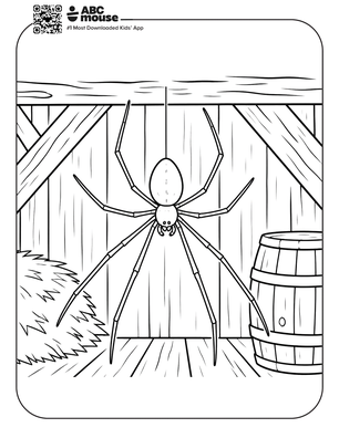 Cellar spider coloring page for kids from ABCmouse.com.