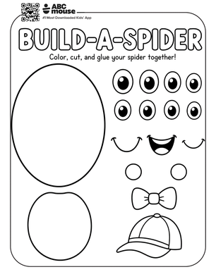Build a spider Spider coloring page for kids from ABCmouse.com.