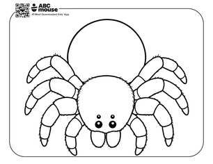 Simple spider with short legs coloring page for kids from ABCmouse.com.