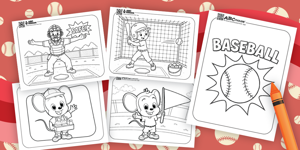 Free printable baseball coloring pages for kids from ABCmouse.com. 