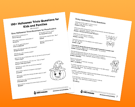 Free printable Halloween trivia with answers for kids from ABCmouse.com