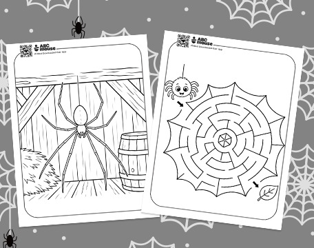Free printable spider coloring pages for kids from ABCmouse.com.