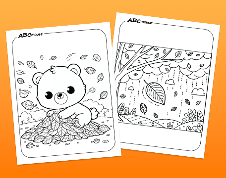 Free printable fall leaf coloring pages for kids from ABCmouse.com.