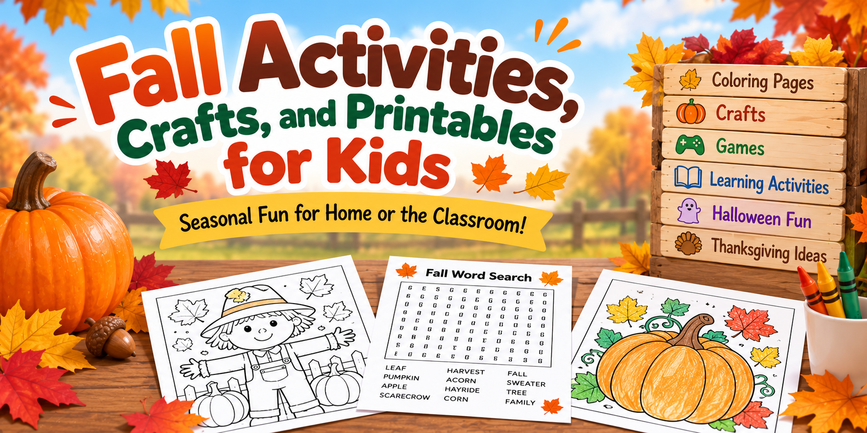 100+ Fall Activities, Crafts, Printables & Games for Kids