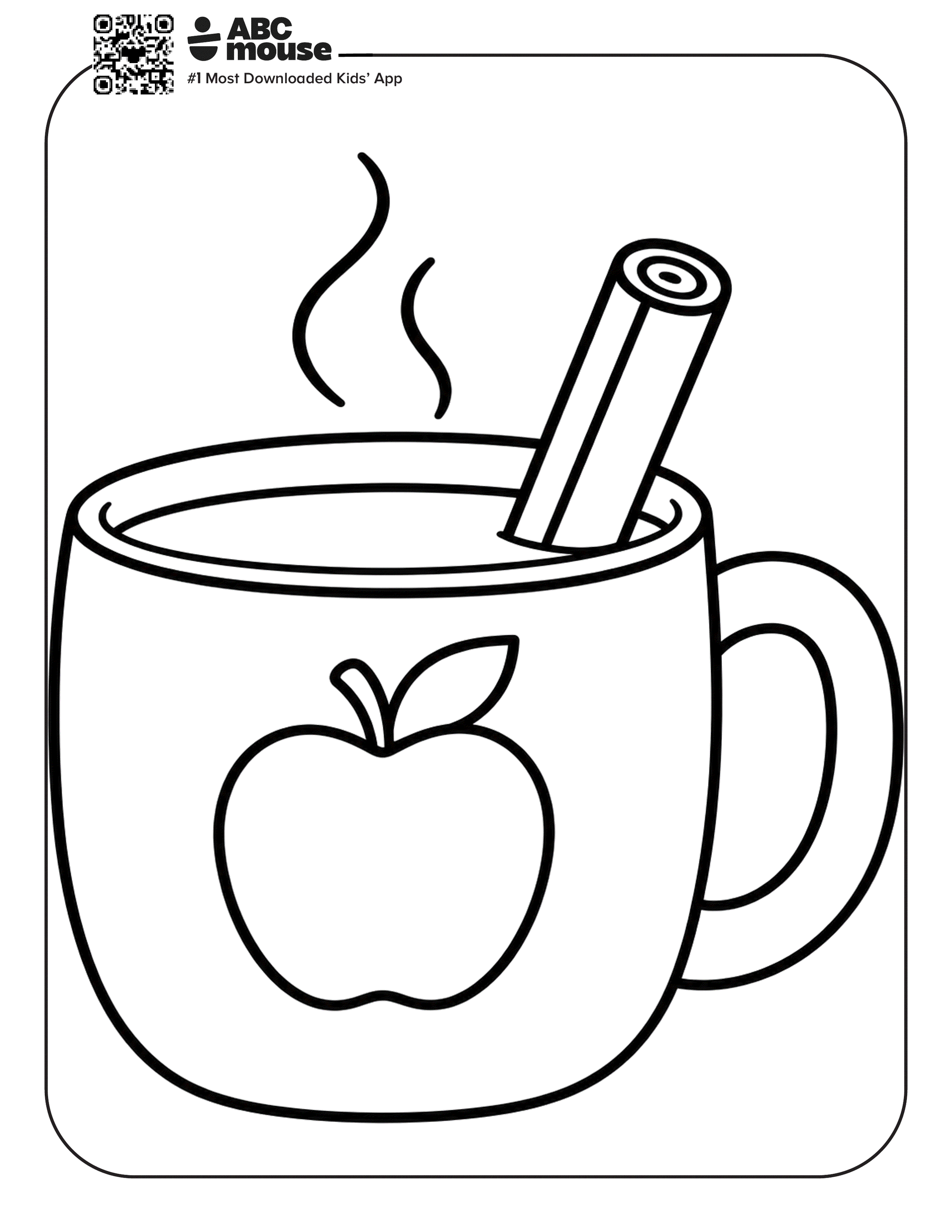 Simple apple cider. Free printable coloring page from ABCmouse.com.